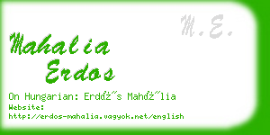 mahalia erdos business card